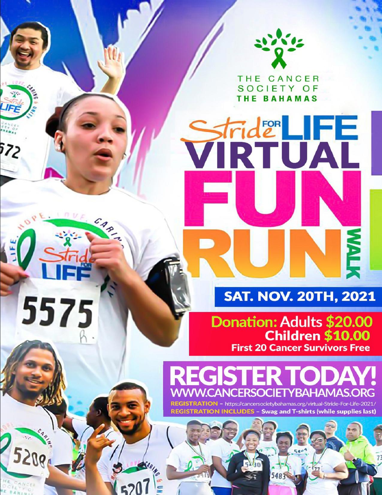 Virtual Stride For Life Fun Run Walk Cancer Society Bahamas